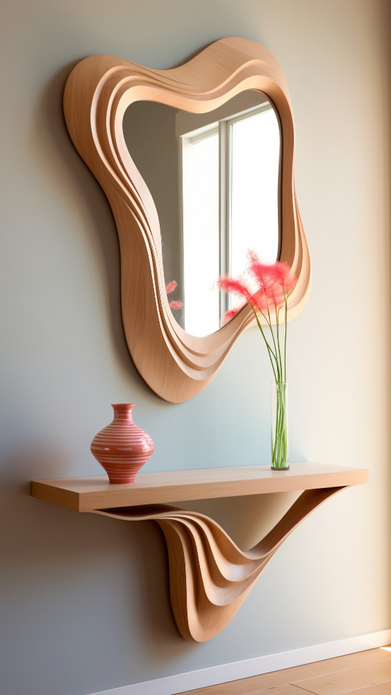 Natural Cane Standing Mirror